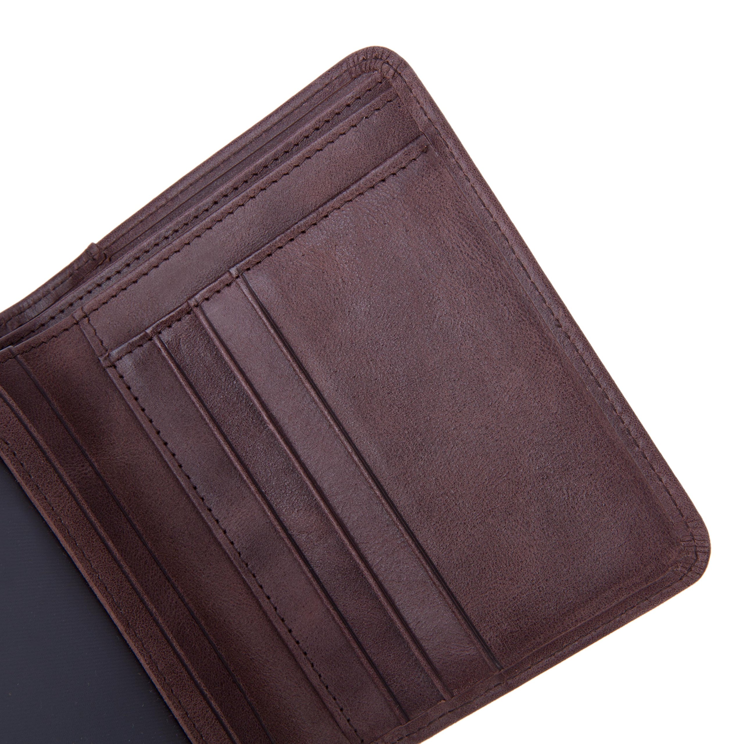 Carteras para hombre/GENOLD Clip de Dinero Cuero Cartera/Slim Billetero Para Hombre/Billetero Delgado de Cuero-Marrón6