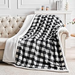 BEDELITE Sherpa Fleece Blanket - Black and White