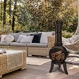 Jago Outdoor Chiminea 108cm Cast Iron Patio Heater with Hinged Mesh Door view 7