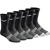 Saucony Men's RunDry Mesh Ventilating Comfort Fit Performance Crew Socks, Available in L-XL (3, 6, 12 Pairs)
