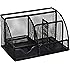 Greenco GRC2548 Mesh Office Supplies Desk Organizer Caddy, 6 Compartments, Black