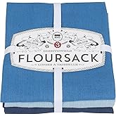 Now Designs Floursack Kitchen Dish Towels Moon/Cool Blue/Indigo 20 x 30in, Set of 3, 1 ea, (911421aa)