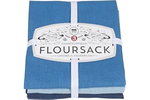 Now Designs Floursack Kitchen Dish Towels, 20 x 30in, Moonlght Blue Indigo, 3 Count