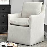 DUHOME Upholstered Dining Chair,Linen Accent Chair for Living Room,Single Sofa with 4 Casters,Upholstered Armchair for Bedroo