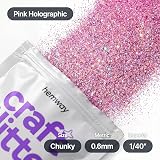 Hemway Craft Glitter Pink Holographic 100g Chunky Glitter view 4