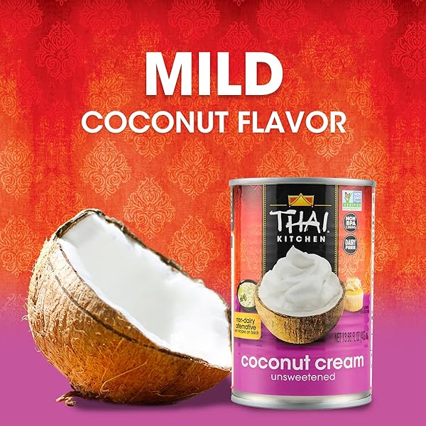 THAI KITCHEN COCONUT CREAM, UNSWEETENED, GLUTEN FREE, DAIRY FREE CREAM FOR BAKING AND SAVORY DISHES, NON BPA LINING, 13.66 FL OZ