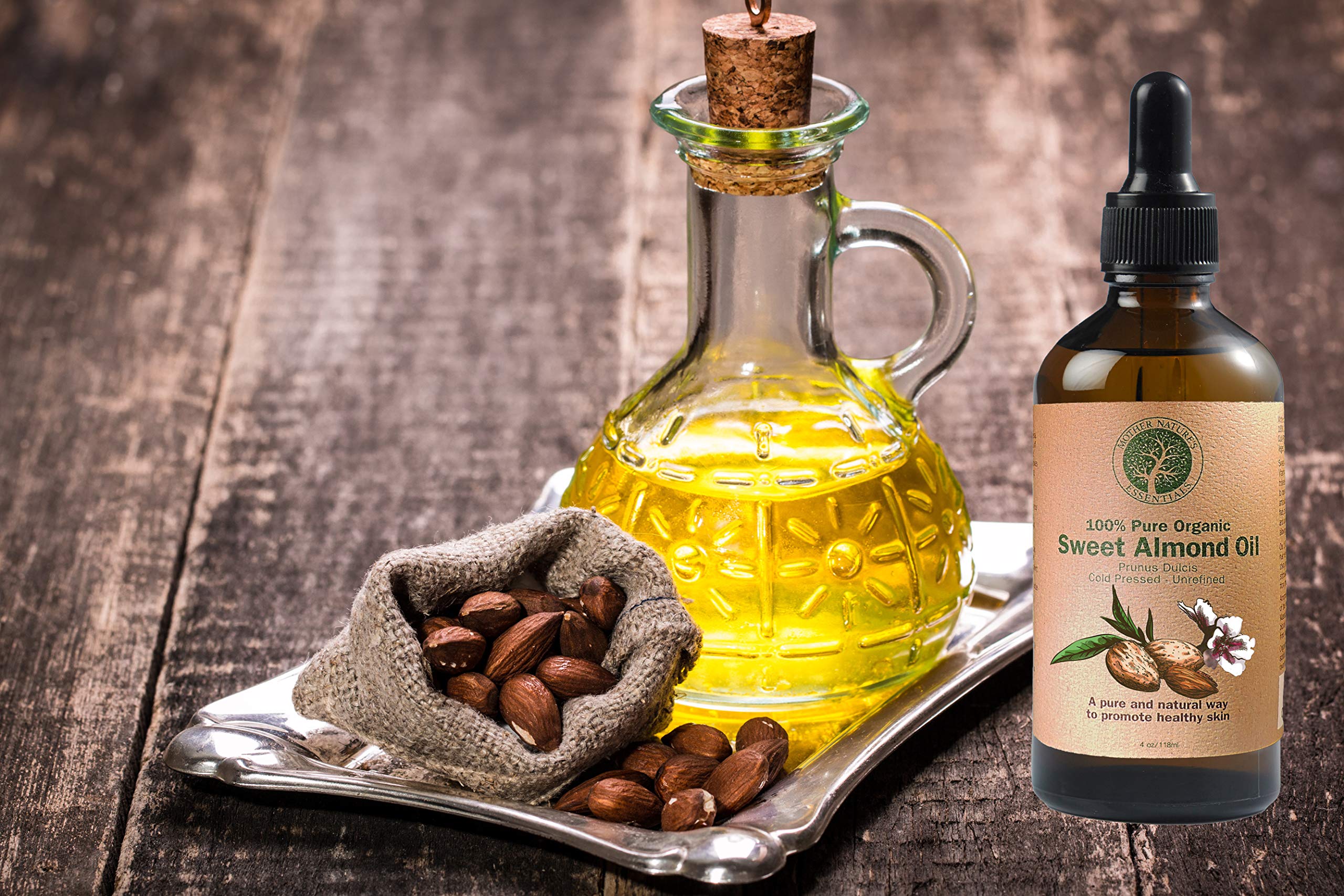 Sweet Almond Oil 4 oz Organic Highest Quality, Cold Pressed Hexane Free