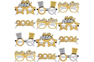 KatchOn, 2026 Glasses New Year Eve - Pack of 12 | Happy New Year Eyeglasses 2026 for New Years Eve Party Supplies 2026 | NYE Party Glasses | Happy New Years Decorations 2026 | NYE Decorations 2026