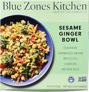 Blue Zones Kitchen, Frozen, Bowl Ginger Sesame, 8 Ounce
