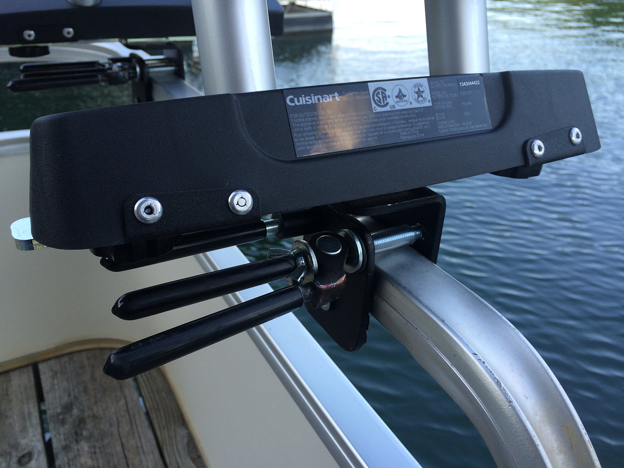 Cuisinart Grill Red Modified for Pontoon Boat with Arnall's Universal