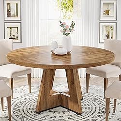 Tribesigns Round Dining Table Wood Kitchen Table