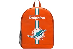 FOCO - NFL Youth Size Team Logo Striped Backpack - Ages 6-12 Years Old (Miami Dolphins)