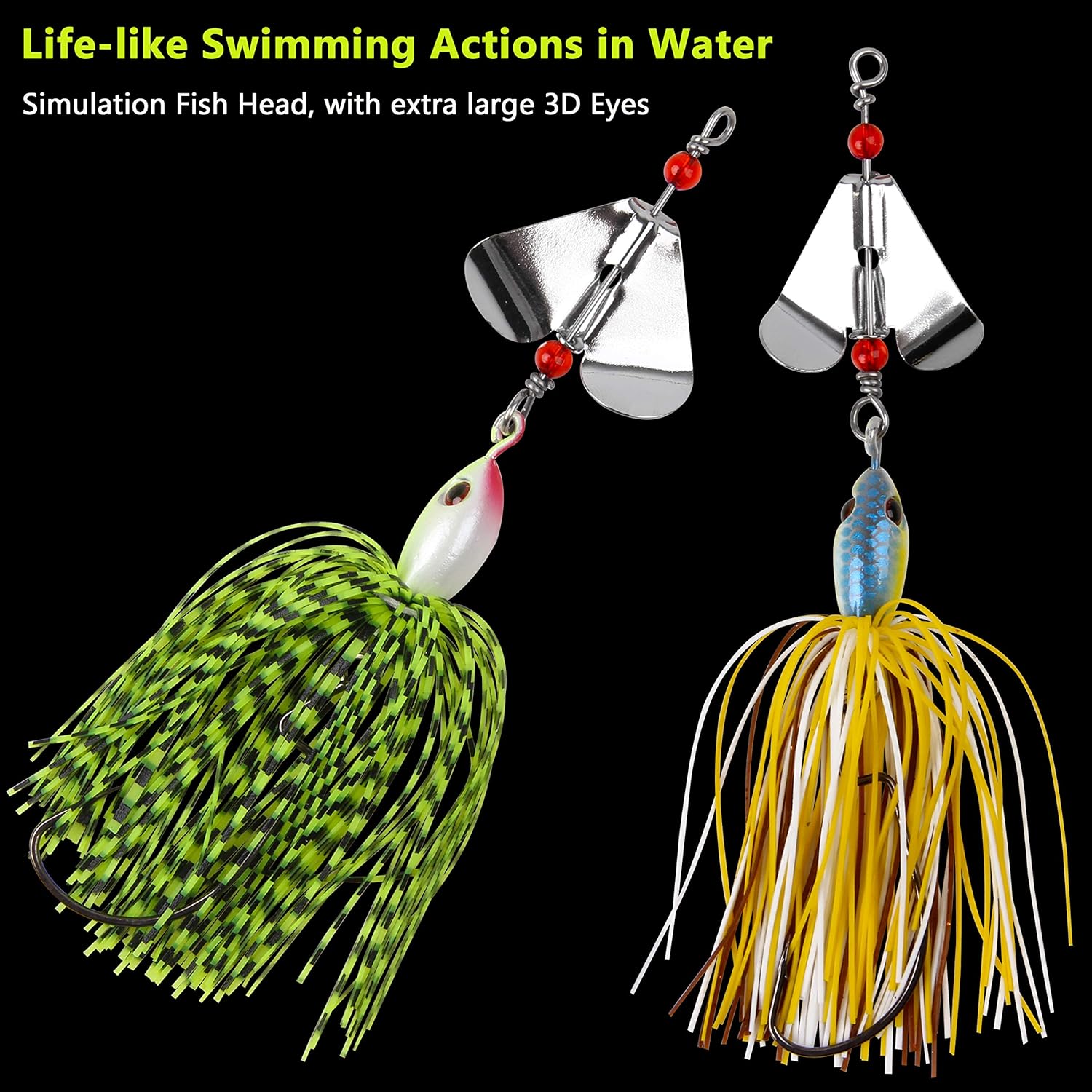 SILANON Fishing Buzzbait Lures Bass Spinnerbait Kit Topwater Buzz Bait Multicolor Swimbait Metal Jig Lure for Bass Pike Trout Fishing : Sports & Outdoors