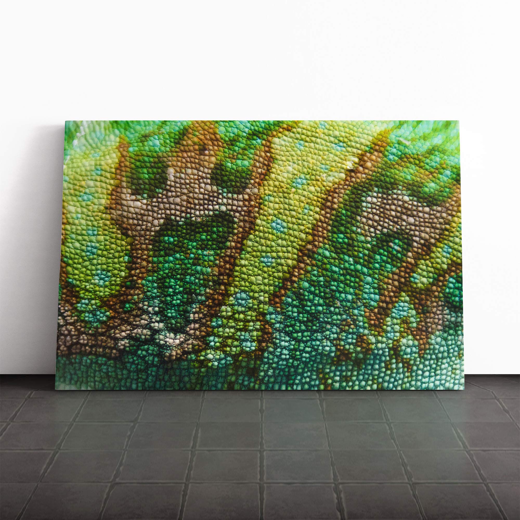 Chameleon Lizard Reptile (5) Canvas Print | Gallery Wrapped 30mm Frame Wall Art | 20x14 inches | Ready to Hang | Modern Animals Picture | Living Room Bedroom Lounge Office