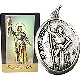 Westmon Works Joan of Arc Medal Set Italian Made Metal Medallion with USA Made Holy Prayer Card