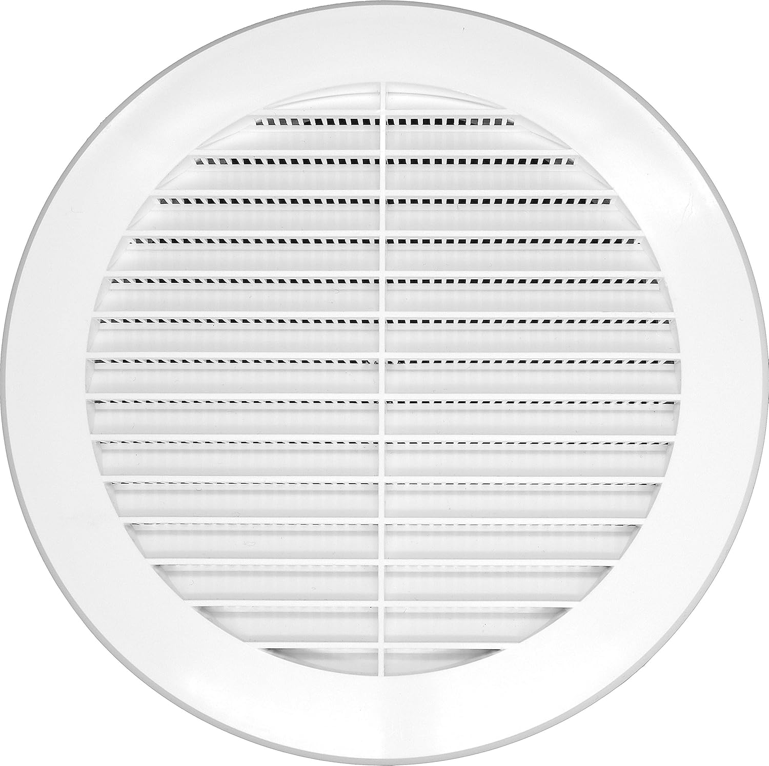 Registers, Grilles & Vents - 6'' Inch Plastic - White - Vent Cover - Round Soffit Vent - Air Vent Louver - Grille Cover - Protective Screen Mesh - HVAC Ventilation