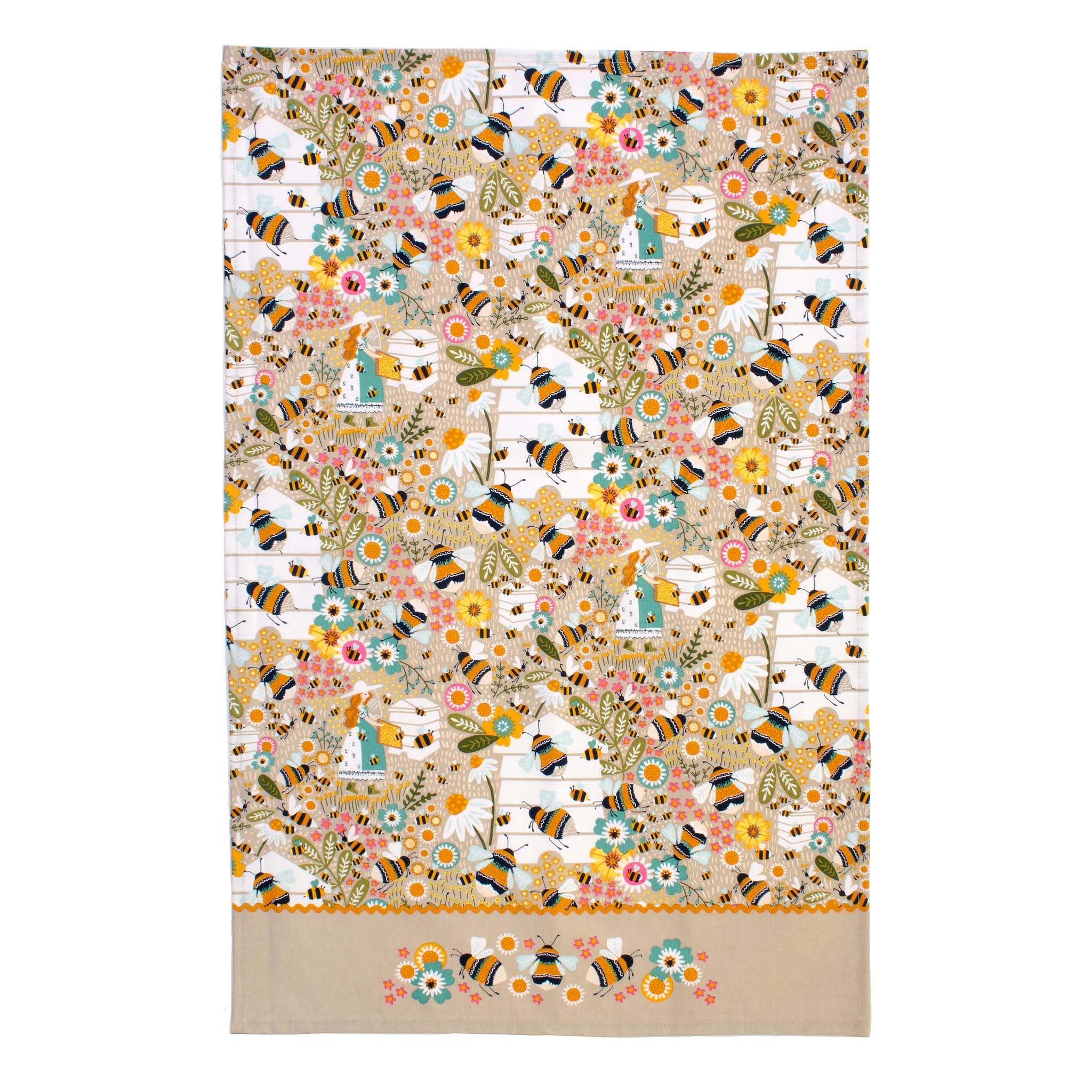 Ulster Weavers Bee Keeper Tea Towel - 100% Cotton - With Cute Floral Bee Insect Animal Hand Drawn Design - Kitchen and Cooking Gifts for Bakers & Chefs - Homeware & Kitchenware Range