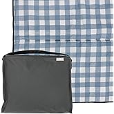 RED ROVR Large Indoor/Outdoor Adventure Blanket |for Parks, The Beach and Indoor activites |Compact with Shoulder Strap & Pocket (Picnic Blue)