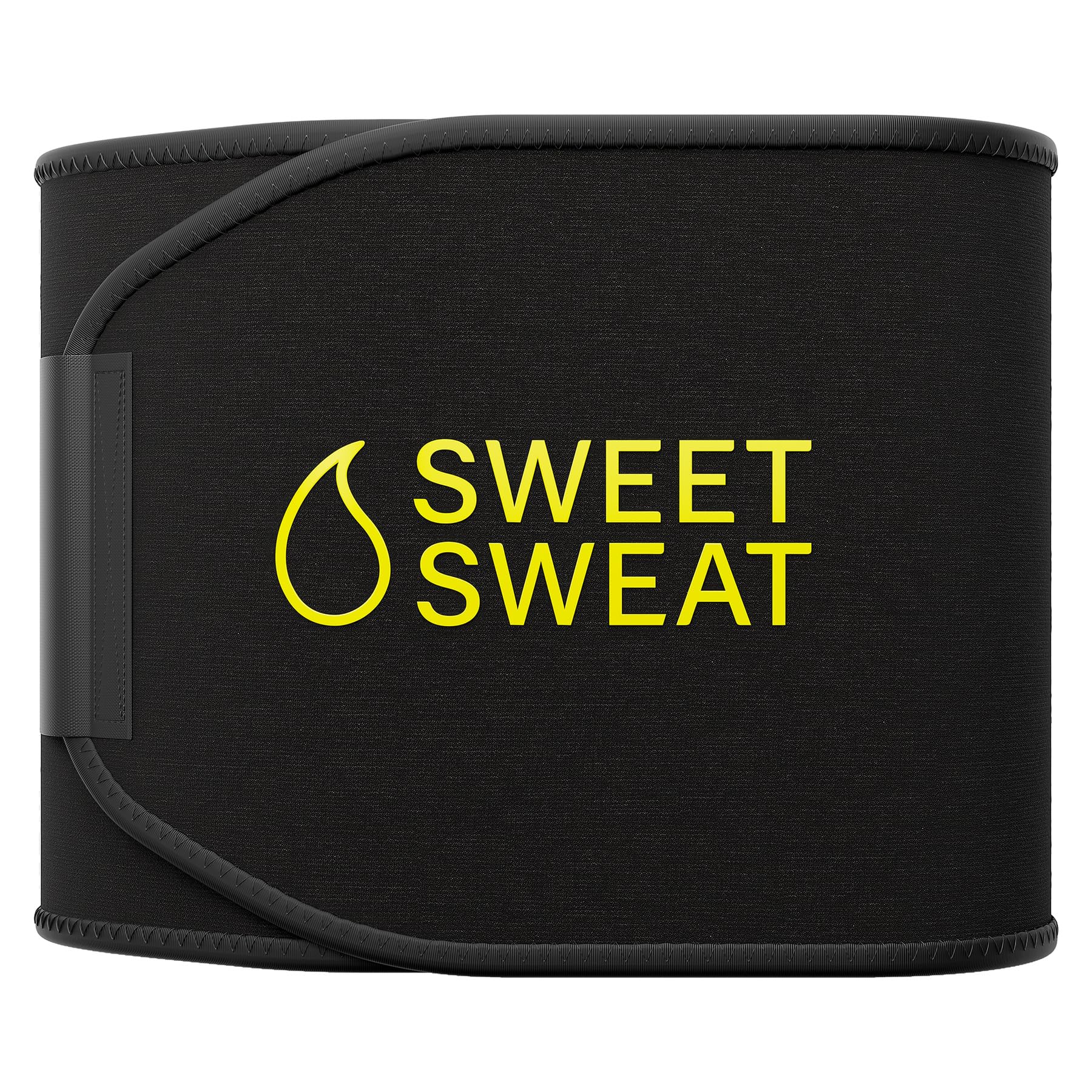 Sports Research Sweet Sweat Waist Trimmer - Black/Yellow Logo | Premium Waist Trainer Belt for Men & Women,M
