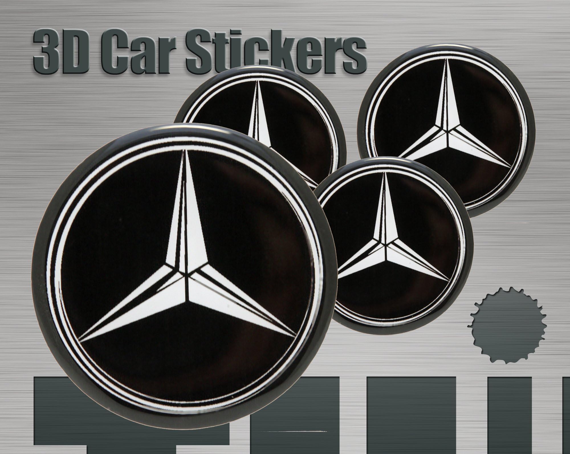 3D Stickers 4 pcs Logo Imitation Center Cap Wheel Trims (56 mm)