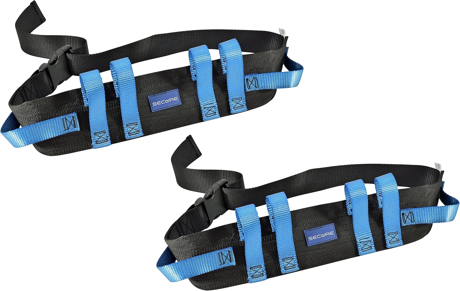 Secure (2 Pack) Gait Belt with Handles and Quick Release Buckle - Transfer and Walking Elderly Patient Ambulation Assist Mobility Aid ((2 Pack) 52