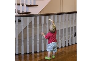 JIFTOK Stairway Net, Baby Gate for Stairs with No Drilling, Baby Safety Banister Guard Rail Net, 18 ft L x 2.66 ft H, Safety Net Balcony Banister Stair Net for Child, Small pet,Toy- Indoor & Outdoor(Black)