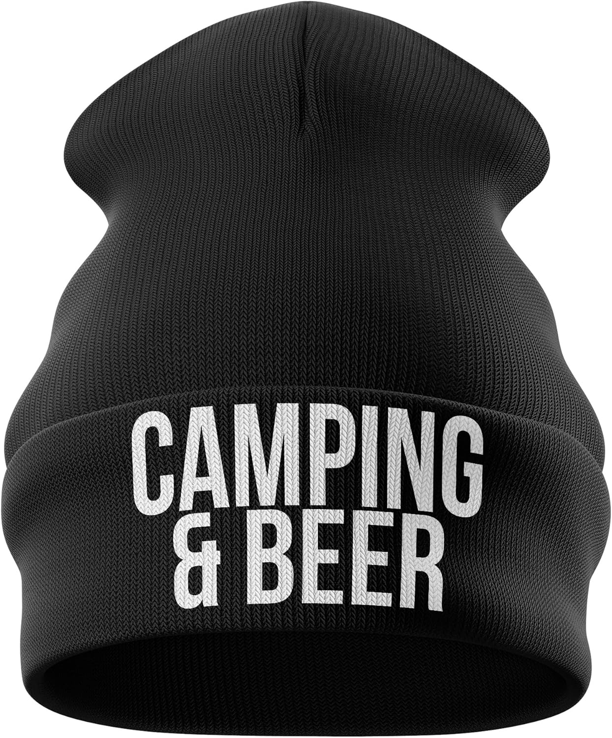 PPH Camping Beanie Hats Camper Wine Beer Camping Hair Funny Beenie Hats (Camping & Beer Black