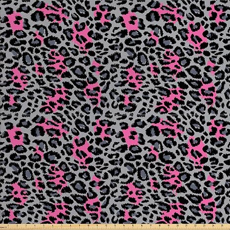 Amazon Com Ambesonne Leopard Print Fabric By The Yard Safari