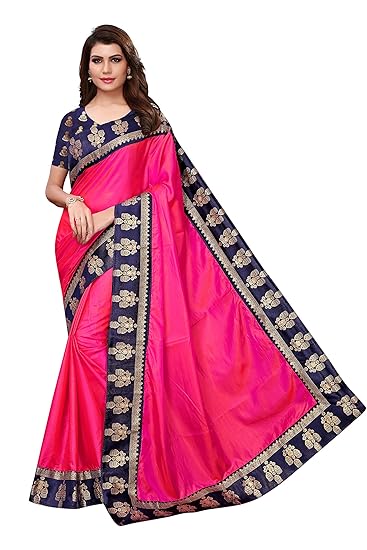 Winza Designer Womens Papper Silk Saree With Blouse (PAPER JHUMKI)