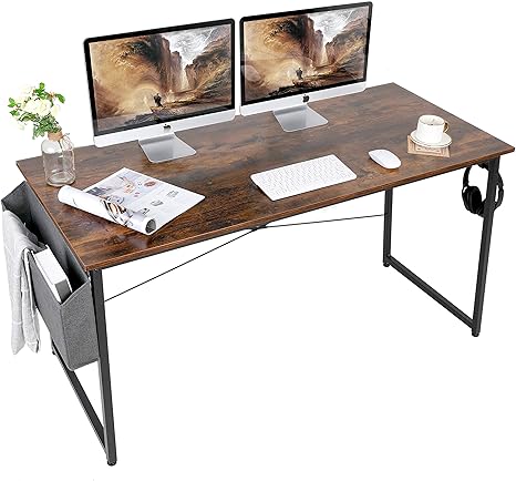 Auag Schreibtisch 140 X 60 Cm Computertisch Mit Aufbewahrungstasche Pc Tisch Burotisch Officetisch Fur Home Office Schule Stabil Laptop Tisch Arbeitstisch Vintage Braun Amazon De Kuche Haushalt