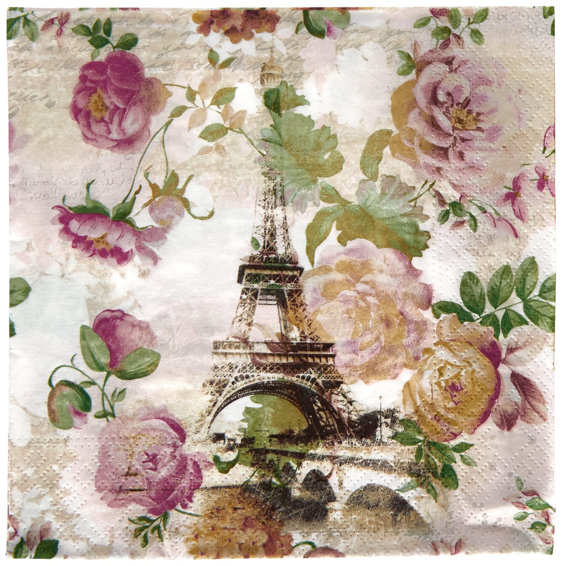Nouveau Tour Eiffel Paper Napkins, Multi-Colour, 33 x 33 cm