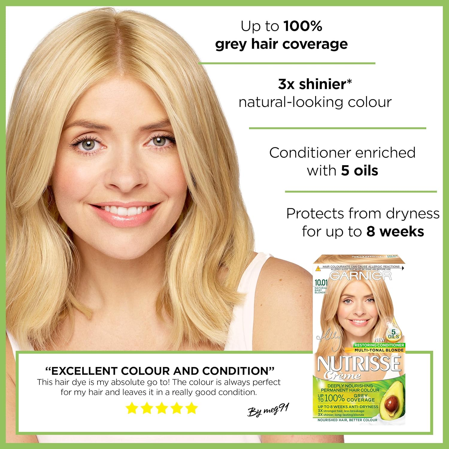 Garnier Nutrisse Permanent Hair Dye, 10.01 Baby Blonde - Image 5