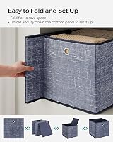 SONGMICS Storage Boxes Set of 6 30cm Cube Fabric Boxes with Handles Misty Blue view 4