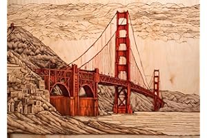 MESARTDECOUPAGE Sticky Rice Paper for Decoupage, Decoupage Paper for Furniture, Mulberry Paper, Craft Supplies, Mix Media, Scrapbooking, Wood Burning Pattern, Golden Gate View, Size 11,22″ to 15,55″ (Fourteen)