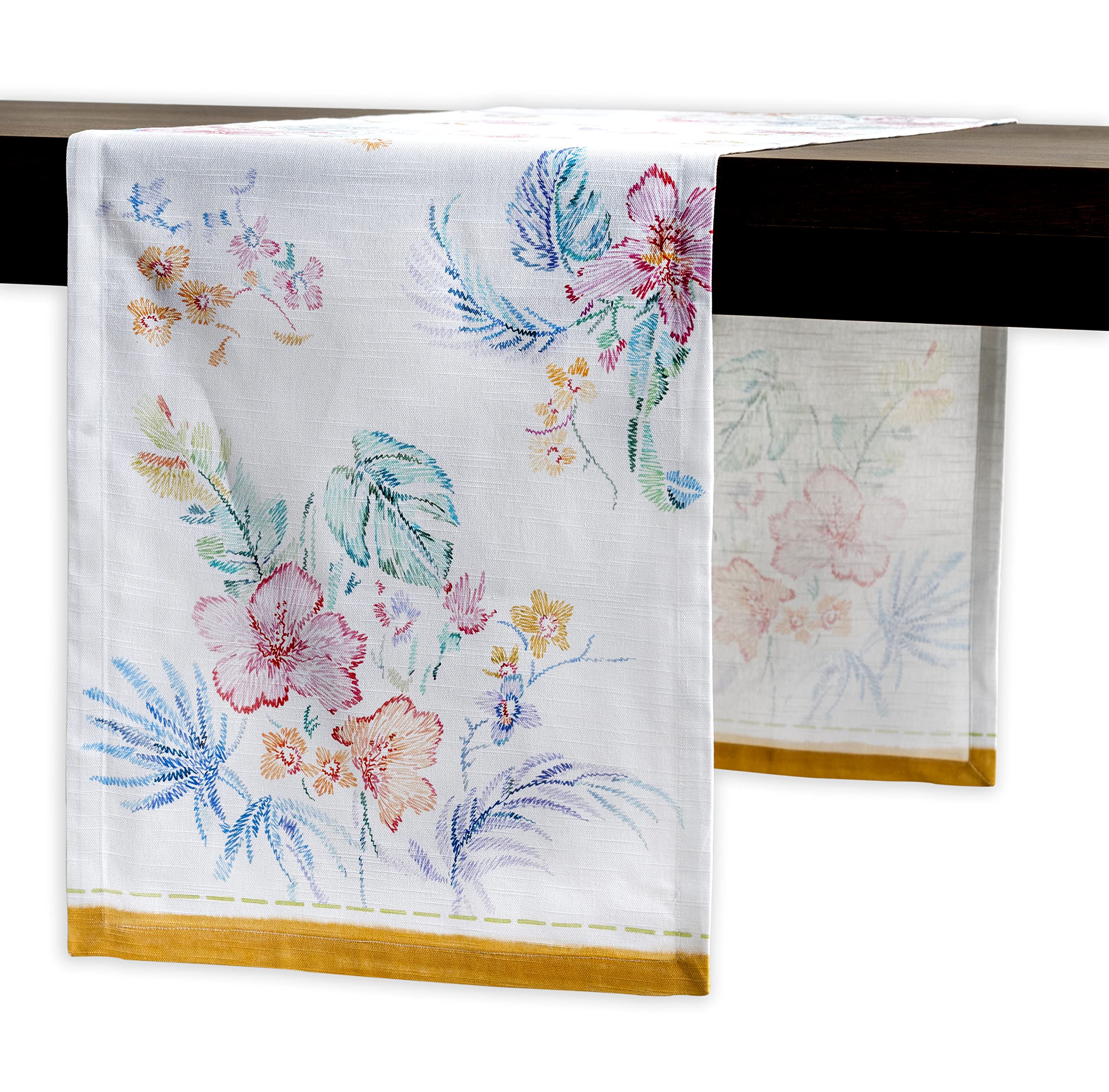 Maison d' Hermine Table runner 100% Cotton Single Layer Table Runners 180 CM long for Home Kitchen Dining Party Wedding Bridal Shower Gifts for Mothers Day (Paradise Island, 37 cm x 180 cm) — image 1