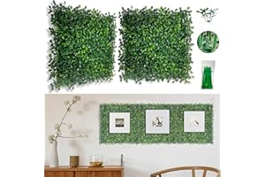 Bybeton Artificial Boxwood Grass Wall Panels - 10"x 10"(10Pcs) Faux Green Wall Panels for Interior Wall - Backdrop Wall - Garden Wall - Indoor Outdoor Wall Plants Decor