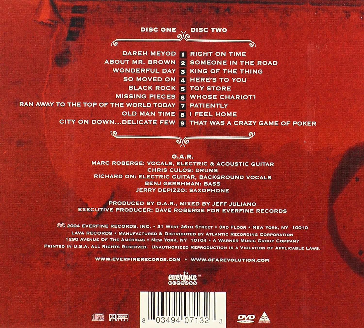 O A R 34th 8th 2 Cd Amazon Com Music