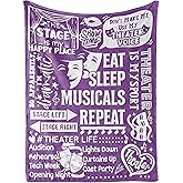 Huglanket Theater Gifts Blanket Throw - Gift for Broadway Theatre Lovers Girls Boys Women - Eat Sleep Musicals Repeat - 50" x 65", Purp
