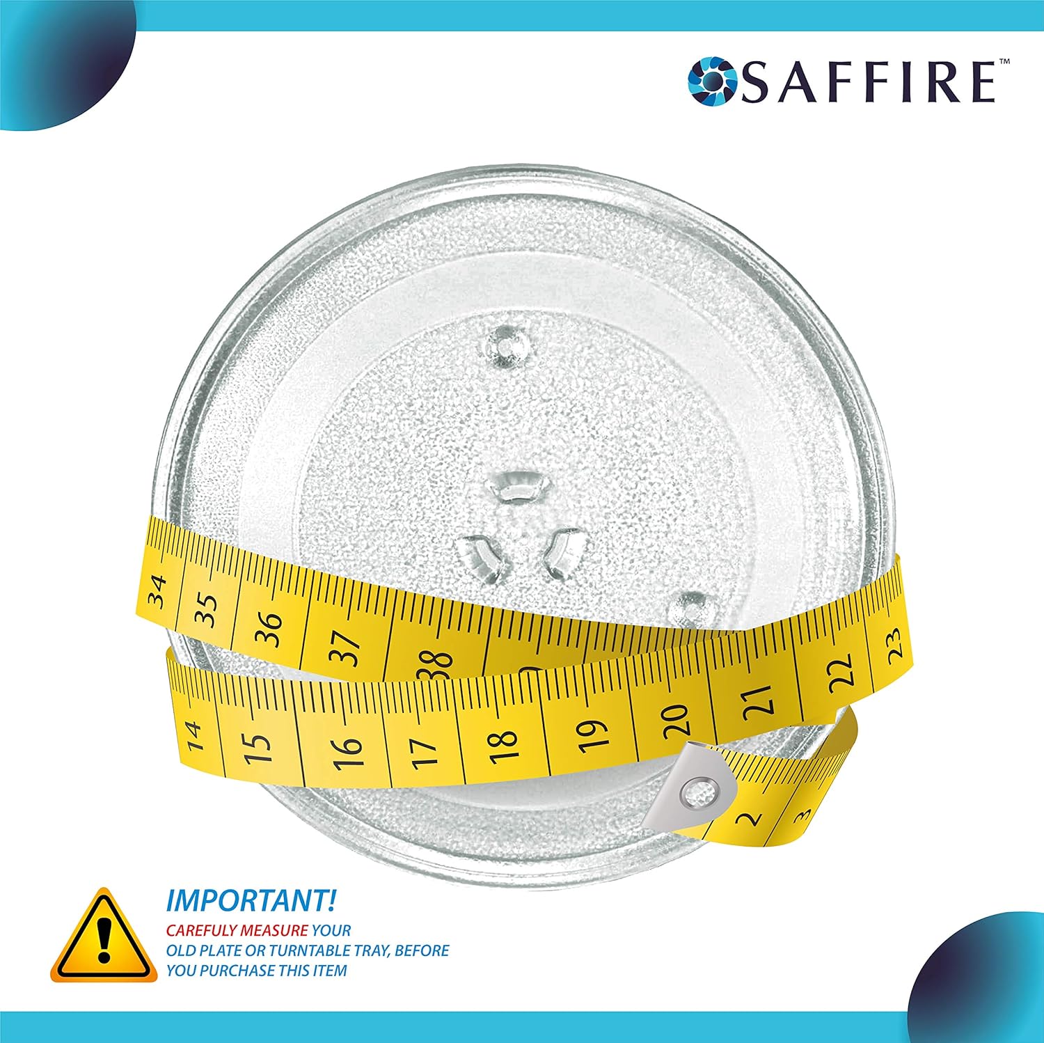 Saffire 11.25" – 11 1/4 Glass Microwave Turntable Plate – Compatible Replacement for GE WB49X10097, Magic Chef 203500, Samsung DE74-20102D: Home Improvement