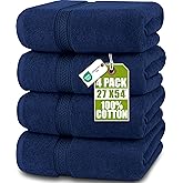Utopia Towels 4 Pack Premium Bath Towels Set, 27 by 54 Inches, 100% Ring Spun Cotton 600GSM, Lightweight and Highly Absorbent Quick Drying Towels, Perfect for Daily Use, Navy