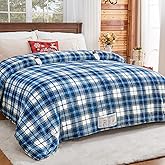 Heated Electric Blanket Queen Size, 84X90 Heating Blanket Queen with Dual Control&10 Heats Levels&Timer for Bed,Blue Plaid Sherpa Soft Blankets Warmer Gift for Grandma Women Adults, Washable