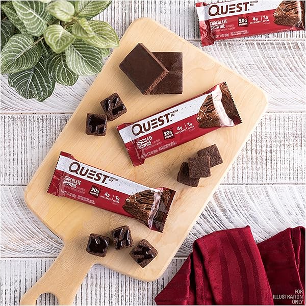 QUEST NUTRITION CHOCOLATE BROWNIE PROTEIN BAR, 20G PROTEIN, 1G SUGAR, 4G NET CARB, GLUTEN FREE, GLUTEN FREE, 12 COUNT