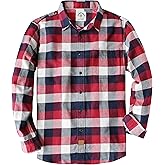 Dubinik® 6 oz Flannel Shirt for Men Plaid Mens Button Down Long Sleeve Shirts Cotton Casual