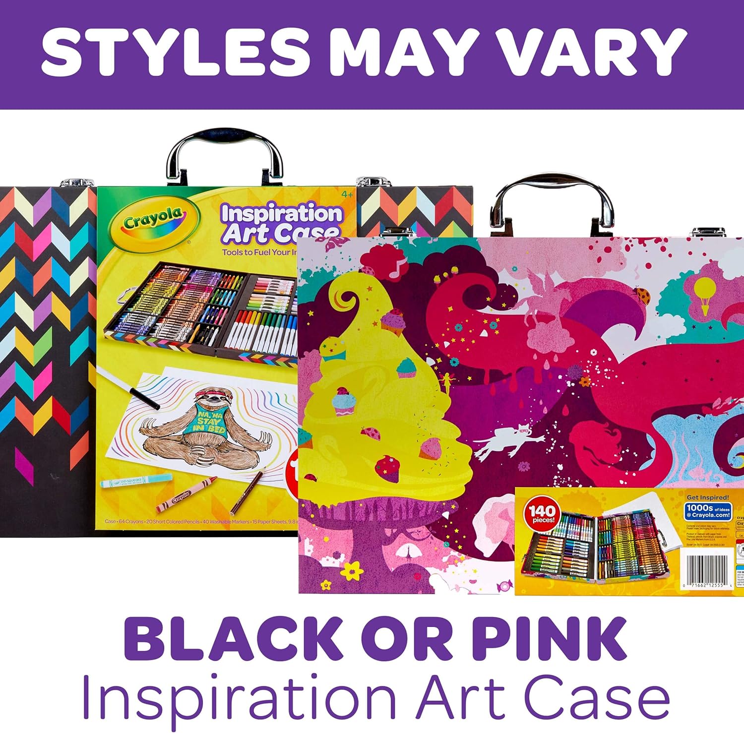 Crayola Inspiration Art Case Coloring Set, Gift for Kids Age 5+, Pink, 140 Count: Toys & Games