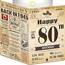 Stuff4 Carte D'anniversaire Dorée Pour Homme Et Femme – Journal Noir Et Doré Retour En 1945 – Cartes D'anniversaire Pour Papa, Grand-père, Tante, Oncle, Maman, 12,7 X 17,8 Cm