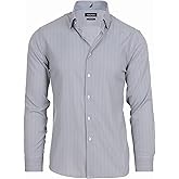 Nautica Slim Fit Mens Dress Shirts Long Sleeve Performance Polyester Fabric Wrinkle Free 4-Way Stretch