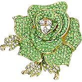 EVER FAITH Women's Austrian Crystal Blooming Beautiful Rose Flower Brooch