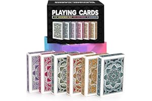 Metsyth Playing Cards 12 Pack,Decks of Cards,Poker Cards Set Standard Playing Cards Bulk with 6 Bright Colors,Card Games for Adults Seniors,Suitable for Family Game Night,Camping,Travel,Party Games
