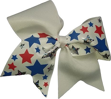 Amazon Com Cheer Bows Red White And Blue Patriotic Stars Hair Bow