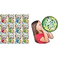 JA-RU Bloonies Large Confetti Plastic Bubbles with Straw (12 Plastic Balloons Assorted) Clear Balloons with Confetti. Old School Toys for Kids. Bulk Pool Party Favors. 4231-12p